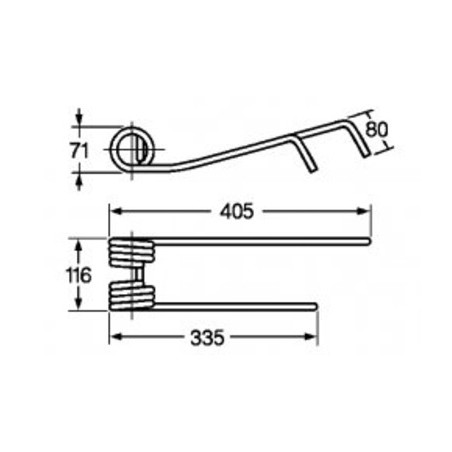 Dente per girello Galfré piegato